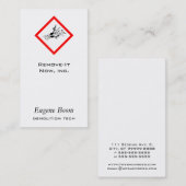 Explosieve waarschuwingsbord visitekaartje (Voorkant / Achterkant)