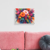 Explosieve Waterverf Floral Centerpiece Canvas Afdruk (Insitu (Woonkamer))