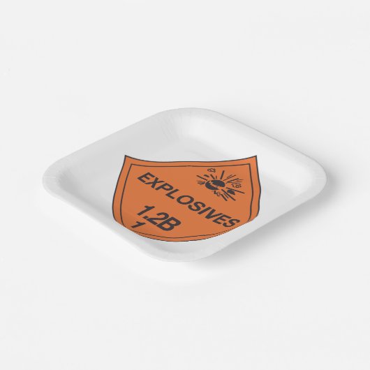 Explosieven Papieren Bordje (Gebogen)