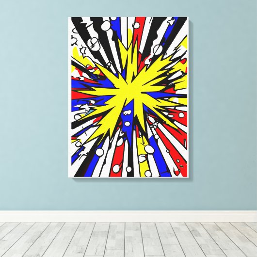 Explosion Art - Comic Book Style Canvas Afdruk (Insitu (Houten vloer))