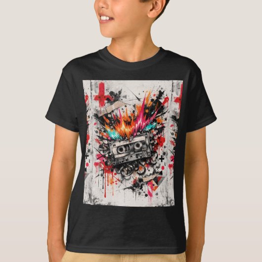 Explosive Retro Cassette T-Shirt (Voorkant)