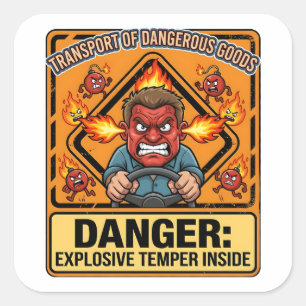 Explosive Temper Trucker ADR digital download Vierkante Sticker