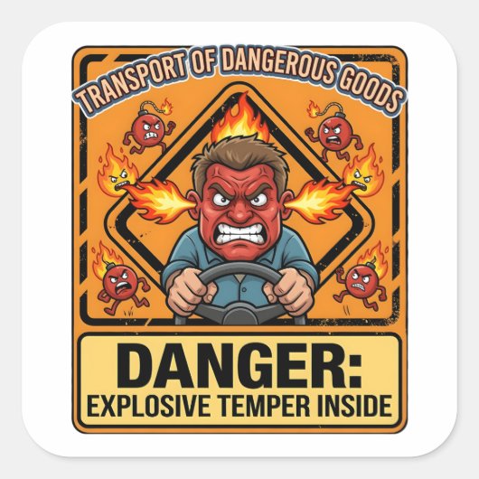 Explosive Temper Trucker | ADR digital download Vierkante Sticker (Voorkant)