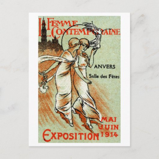 Expo 1914 voor de moderne vrouw briefkaart (Voorkant)