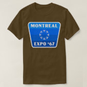 Expo 67 Montreal Worlds Fair Retro Badge Blauw T-shirt (Design voorkant)