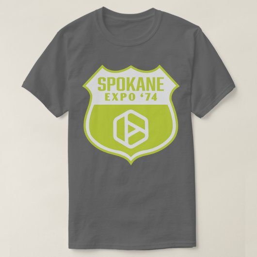 Expo 74 Spokane Worlds Fair Retro Shield Wit op T-shirt (Design voorkant)