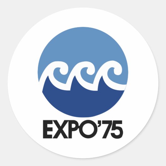 Expo 75 ontwerp Okinawa Ronde Sticker (Voorkant)