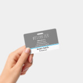 Expo ID Horizontaal Grijs, Wit & Blauw Badge (Handheld)