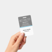 Expo ID Verticaal Grijs, Wit & Blauw Badge (Handheld)