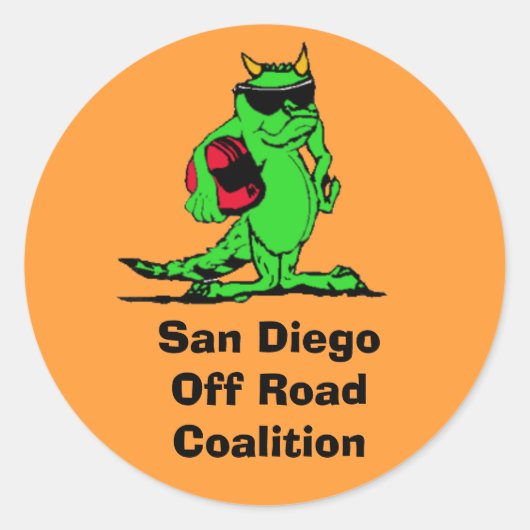 expo_liz, San Diego Off Road Coalitie Ronde Sticker (Voorkant)