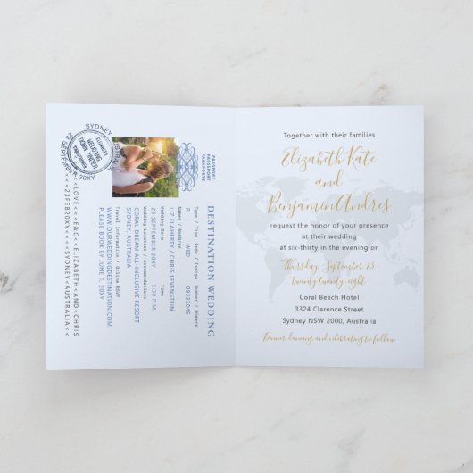 Export Wedding Passport Blue Gold Map + Heart (Binnen)