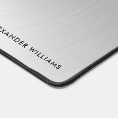 Exposed Gears op Brushed Silver met Jouw naam Bureaumat (Hoek)