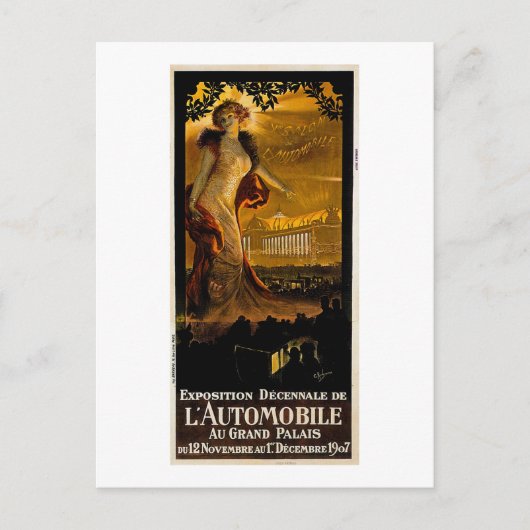 Expositie Decnale de L' Automobile - 1907 Briefkaart (Voorkant)