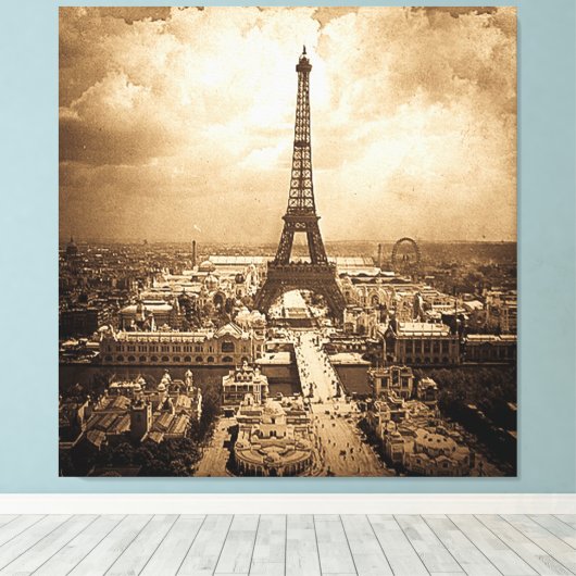 Expositie Universelle Eiffeltoren 1900 Canvas Afdruk (Insitu (Houten vloer))