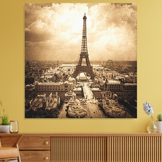 Expositie Universelle Eiffeltoren 1900 Canvas Afdruk (Insitu (Woonkamer))
