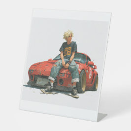 expositor en l de coche modificado reclamebord met voetstuk