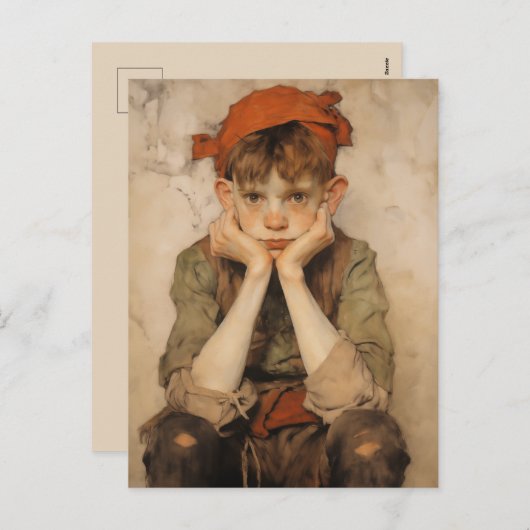 Expresionist Kerst Elf 2 Feestdagenkaart (Voorkant / Achterkant)