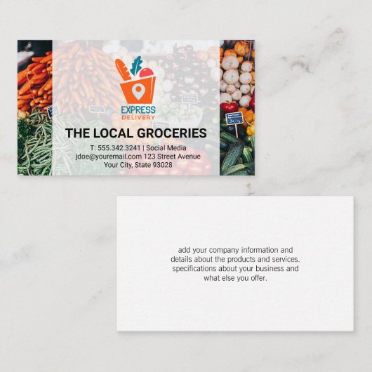 Expreslevering | Logo vervoerder Visitekaartje (Voorkant / Achterkant)