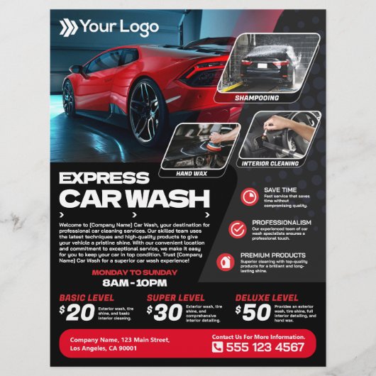 Express Car Wash - (Sjabloon) Flyer (Voorkant)