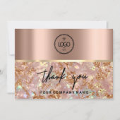 Express Dankbaarheid met Elegantie: Roos Goud Marm Kaart (Voorkant)