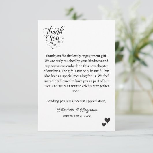 Express Dankbaarheid met minimalistisch Verloving  Bedankkaart (Staand voorkant)