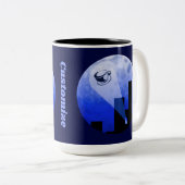 Express Delivery Coffee Humor Tweekleurige Koffiemok (Voorkant rechts)