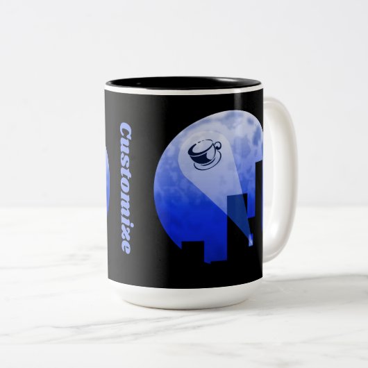 Express Delivery Coffee Humor Two-Tone Coffee Mok (Voorkant rechts)