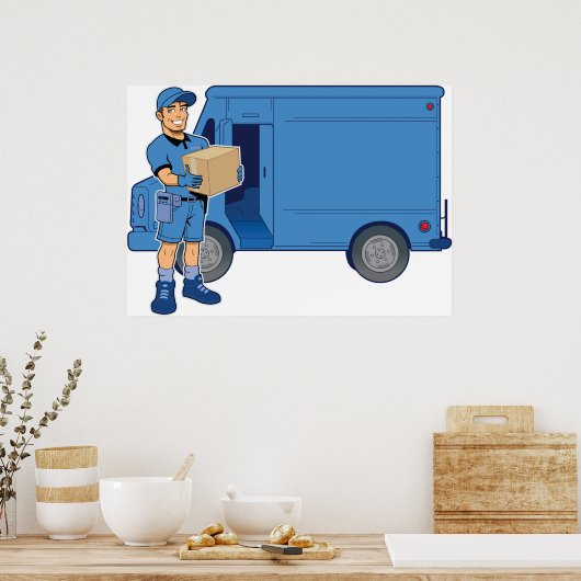 Express Delivery Man Poster (Keuken)