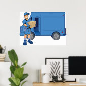 Express Delivery Man Poster (Thuiskantoor)