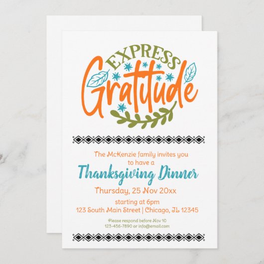 Express Gratitude Kaart (Voorkant / Achterkant)