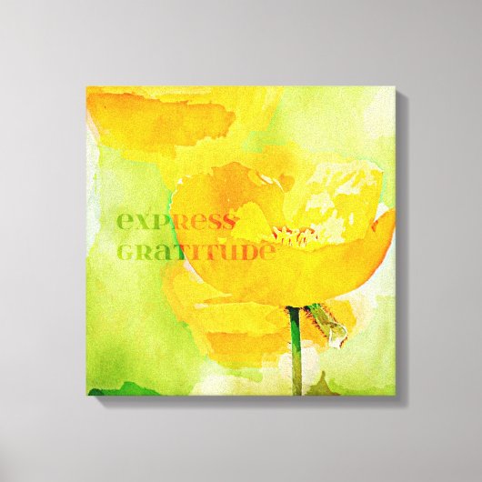 Express Gratitude Oranje Poppy Canvas Afdruk (Voorkant)