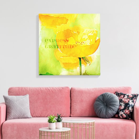 Express Gratitude Oranje Poppy Canvas Afdruk (Insitu (Woonkamer))