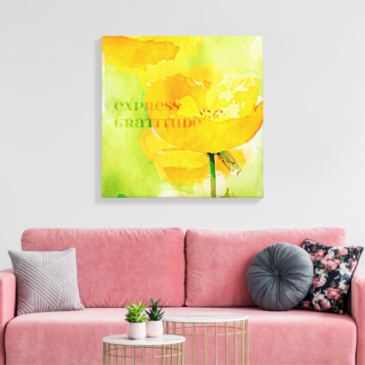 Express Gratitude Oranje Poppy Canvas Afdruk (Insitu (Woonkamer))