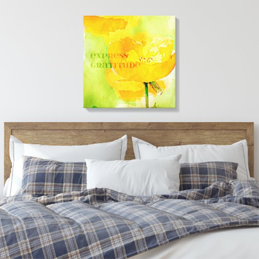 Express Gratitude Oranje Poppy Canvas Afdruk (Insitu (Slaapkamer))