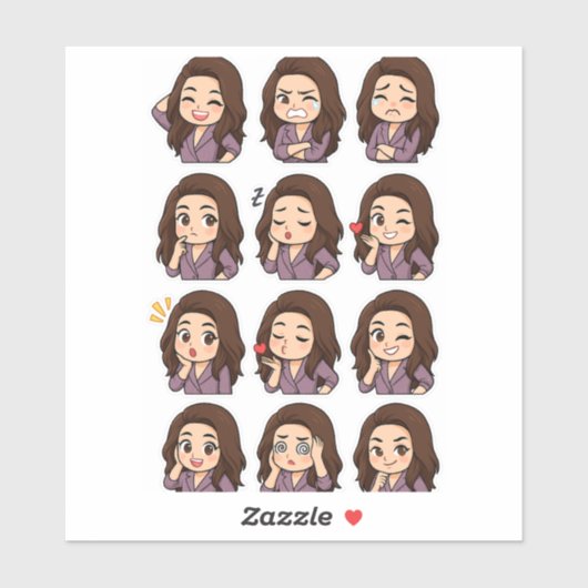 Express It All: Cute Chibi Girl Pack Sticker (Vel)