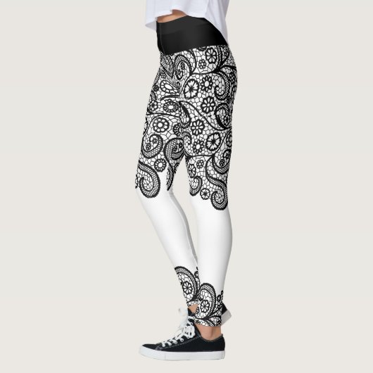 Express jezelf zwart & wit kanten bruidsjurk leggings (Links)