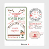 Express levering Noordpool Santa Mail geschenken w Sticker (Vel)