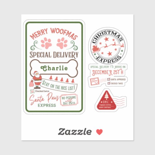 Express levering Noordpool Santa Mail geschenken w Sticker (Vel)