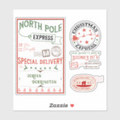 Express levering Noordpool Santa Mail geschenken w Sticker (Vel)