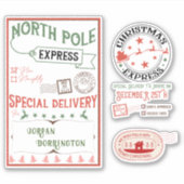 Express levering Noordpool Santa Mail geschenken w Sticker (Voorkant)
