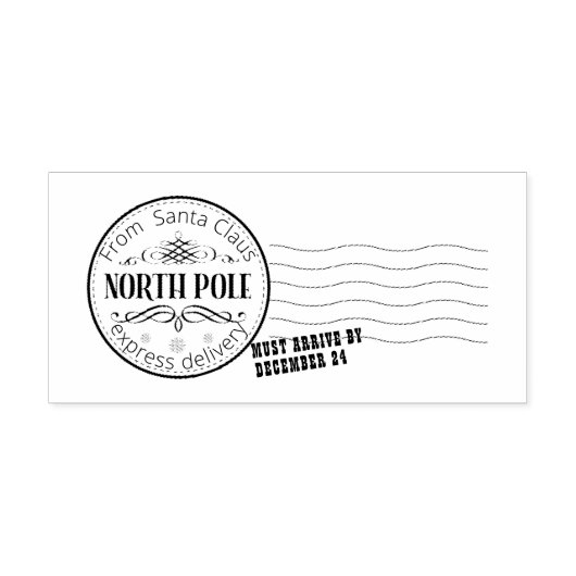 Express levering noth pole Santa Mail Rubberstempel (Afrduk)