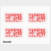 Express Levering  rood rubber stempel stickers (Vel)