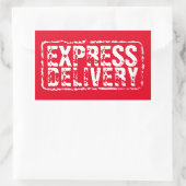 Express Levering  rood rubberen stempel sticker (Tas)