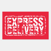 Express Levering  rood rubberen stempel sticker (Voorkant)