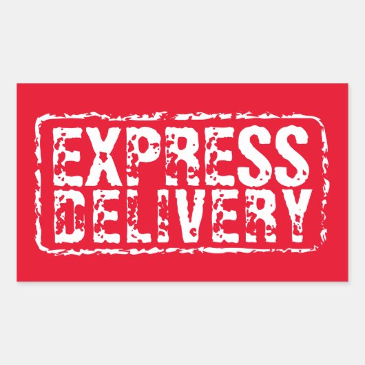 Express Levering  rood rubberen stempel sticker (Voorkant)