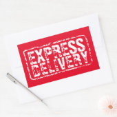 Express Levering  rood rubberen stempel sticker (Envelop)