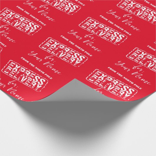 Express levering van North Pole aangepaste kerst Cadeaupapier (Hoek)