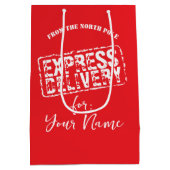 Express levering van North Pole aangepaste kerst Medium Cadeauzakje (Achterkant)