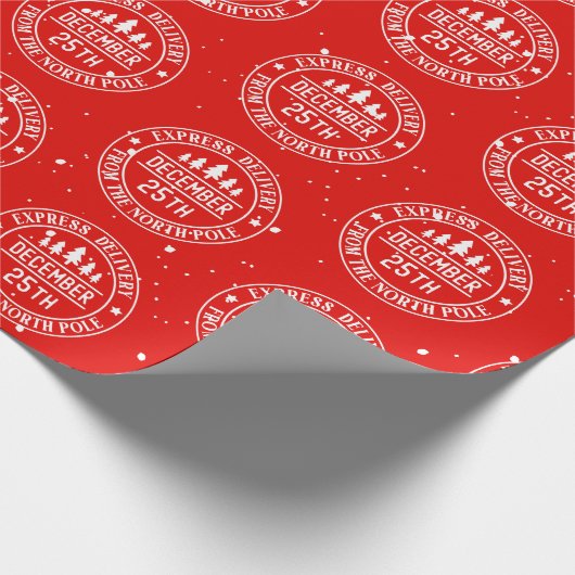 Express levering vanaf de Noordpool Cadeaupapier (Hoek)