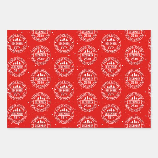 Express levering vanaf de Noordpool Inpakpapier Vel (Voorkant)